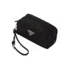 Prada Re-Nylon Enamel Triangle Logo Clutch Unisex Clutch Black 1NS175_R067_F0002