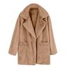 Dámská móda Zimní Teplý Hrubý Kabát Jednobarevný Kapesní Bunda Kardigan