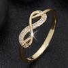 A Stylish And Minimalist Women'S Ring Featuring an Infinite Loop Design with Micro-Set Synthetic Zirconia, Perfect for New Year, Ramadan, Valentine'S