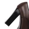 Fashion Women's New Spring and Autumn Round Head Thick Sole Waterproof Platform Lace up High Heel Large Size Deep Mouth Single Shoes