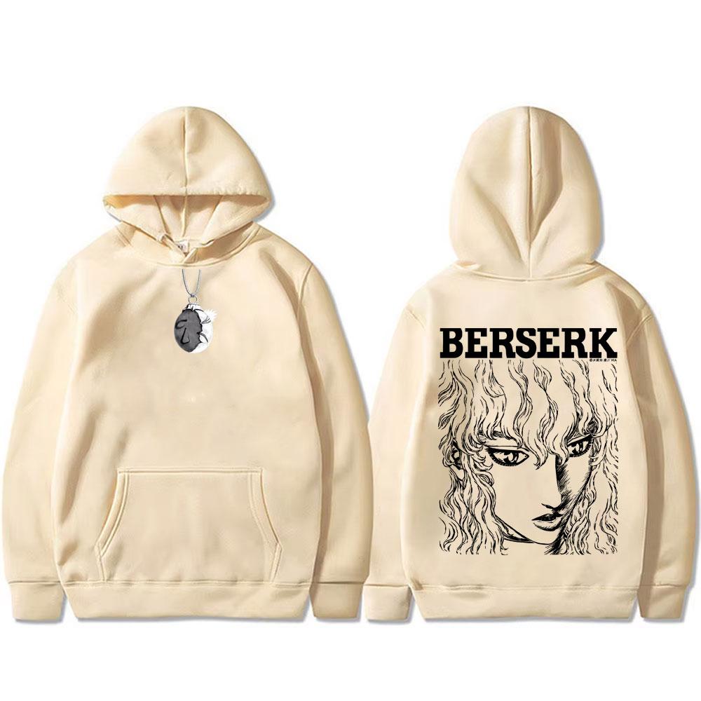Felpa con cappuccio Anime Berserk Griffith Felpa Retro Manga Skull Knight Gatsu Zodd Guts Uomo Moda Felpe Oversize