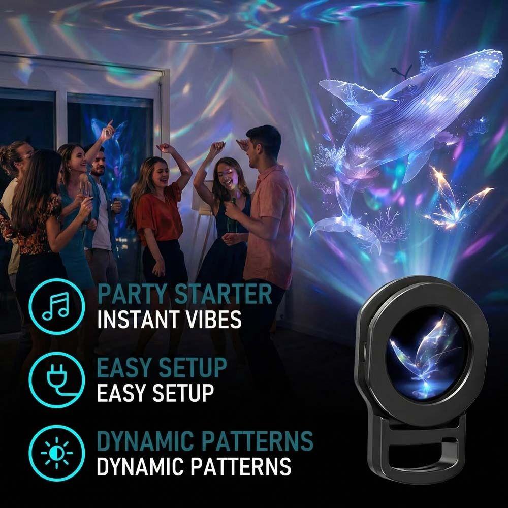 Whale LED USB Projector Light Portable Design Marine Projection Lamp  Bedroom Decor