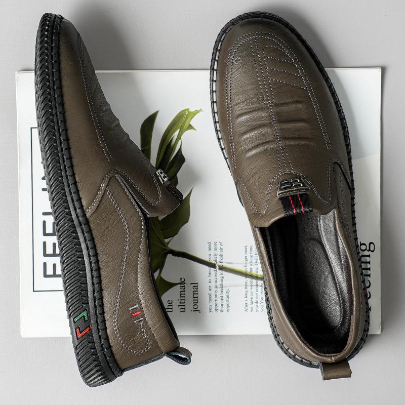 2025 new spring men's handmade online men's shoes non-slip driving shoes breathable casual leather shoes men's single shoes 865