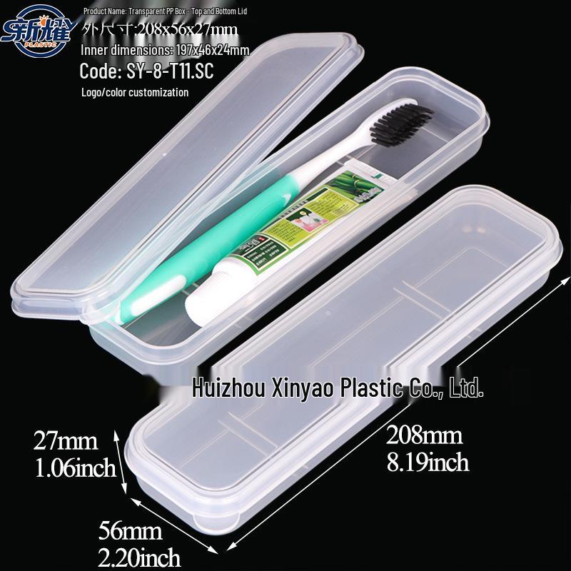 Transparent Travel Toothbrush Case with Drainage and Card Slot