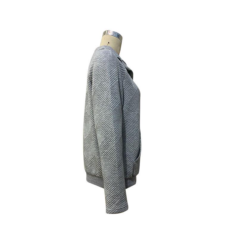 European Trendy Long-Sleeved Textured Hoodie - Women's Casual Autumn Wear