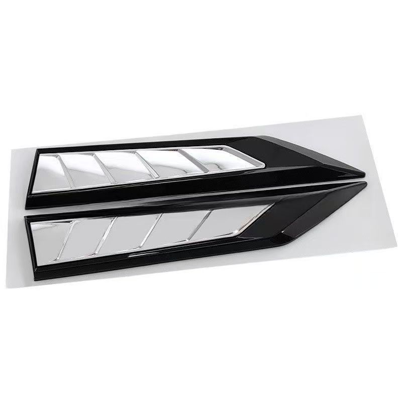 1 Pair ABS Shark Gills Blade Logo Car Badge Sticker Side Fender Rear Trunk Emblem Decal for SUV Car  Truck Sports Car Racing Car серебряный