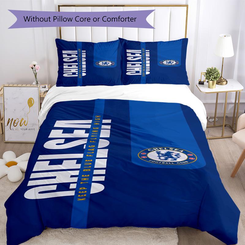 Chelsea FC Fußballspieler Bettwäsche-Set Geeignet für Spielzimmer Maschinenwaschbar Perfektes Geschenk für Freunde Familie