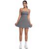 Anti Glare Base Sports Dress With Chest Cushion, Breathable Outdoor Golf Backless Camisole, Yoga Tennis Skirt For Women