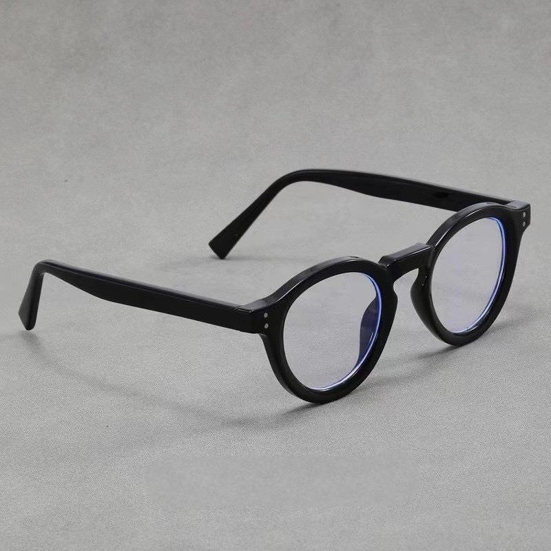 Fashion New Japanese Retro Style Men and Women Vintage Round Frame Glasses Pin Fashion Personalized Flat Mirror