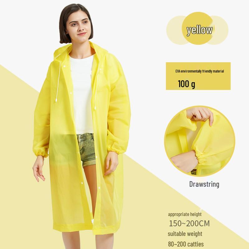 

Прочный дождевик из ЭВА для взрослых и детей — удлиненный, утолщенный для путешествий One Size