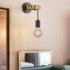 American Iron Art Wood Wall Lamp, E27 Single Head - Bedroom, Hallway, Corridor