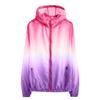 Women's Fashion Gradient Printed Hooded Tops Outdoor Sunscreen Coat