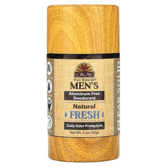 Okay Pure Naturals Men's Deodorant Aluminum Free Natural, 1 pack, 85g