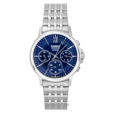 Beside Analog Stainless Steel Blue Dial Quartz BMS-300D-2AV Men's Watch