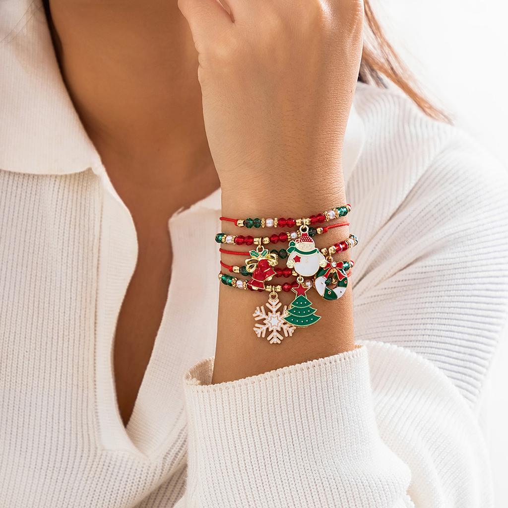 Schmuck Weihnachten Brief Kontrast Armband Set kreative Santa Claus Geschenk Brief Schmuck