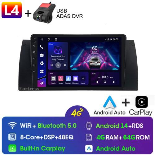 Carplay 2din Android 13 Car Radio Multimedia Video Player Navigation GPS For BMW M5 E39 E53 X5 1999-2006 4G+WIFI DVD Head Unit