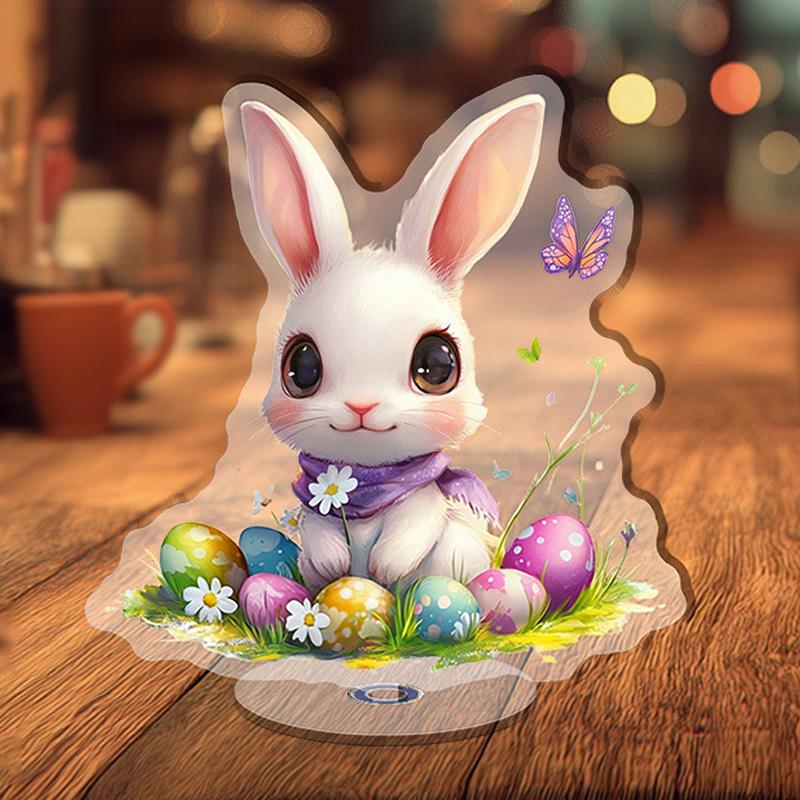 Acrylic Standee Cute Bunny Easter Home Decoration 2D Flat Easter Ornament