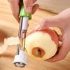 Pelador Descorazonador de Frutas 2 en 1 con Doble Hoja Dentada Descorazonador de Verduras de Acero Inoxidable Mango Ergonómico Herramienta de Cocina