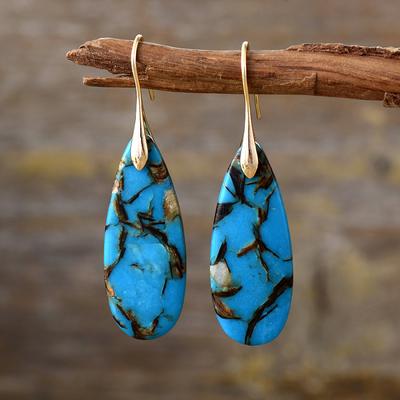 BLINGBAY Women's Pendant Earrings New Simple Natural Stone Pendant Earrings Retro Popular Accessories Modern Jewelry Gifts