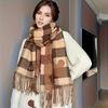 Mouse Head Double-Sided Scarf - A Cozy and Warm Women's Polyester Shawl, Perfect for Autumn and Winter