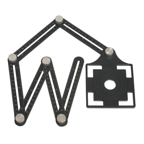 Free Square, Hexagonal Ruler, Scribing Gauge, Folding Angle Measurement, Adjustable Folding Ruler, Aluminum Alloy, SxP (1 piece)