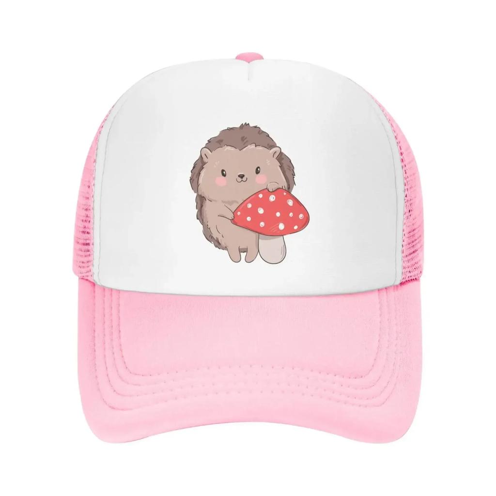 Mesh Dad Hat Adjustable Washed Hedgehog Mushroom Baseball Dad Cap Funny Distressed Ball Trucker Cap For Women Men Unisex