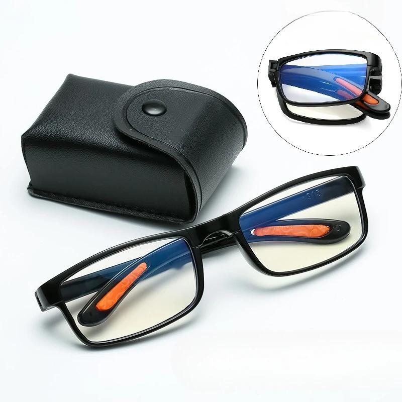 Fashion Folding Reading Glasses with Box Women Men Anti-blue Light Portable Eyewear TR90 Farsight Glasses Diopters +1.0 To +4.0