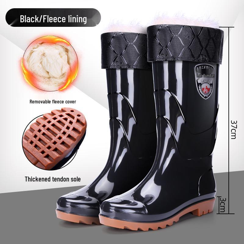 Men's Non-Slip Waterproof High-Top Rain Boots - Thickened Aquatic Rubber Work Shoes with Free Shipping