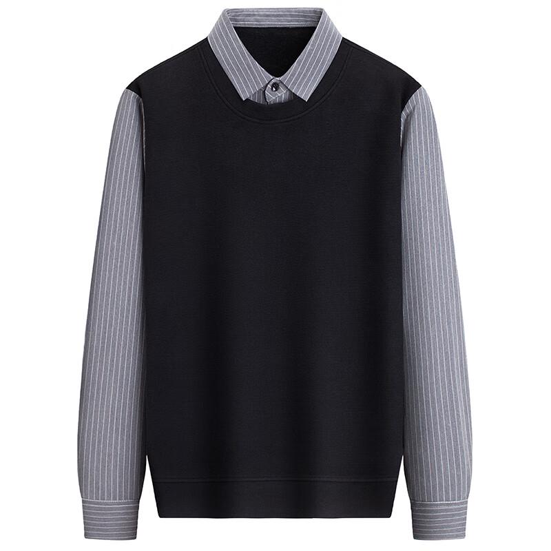 Lomon Wool & Silk Blend Faux Two-Piece Knit Sweater (Model 5Z455636Y) 4XL