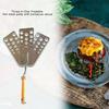 Creative 3 Blade Burger Flipping Spatula With Wooden Handle Steel Construction For Grilling And Kitchen Use