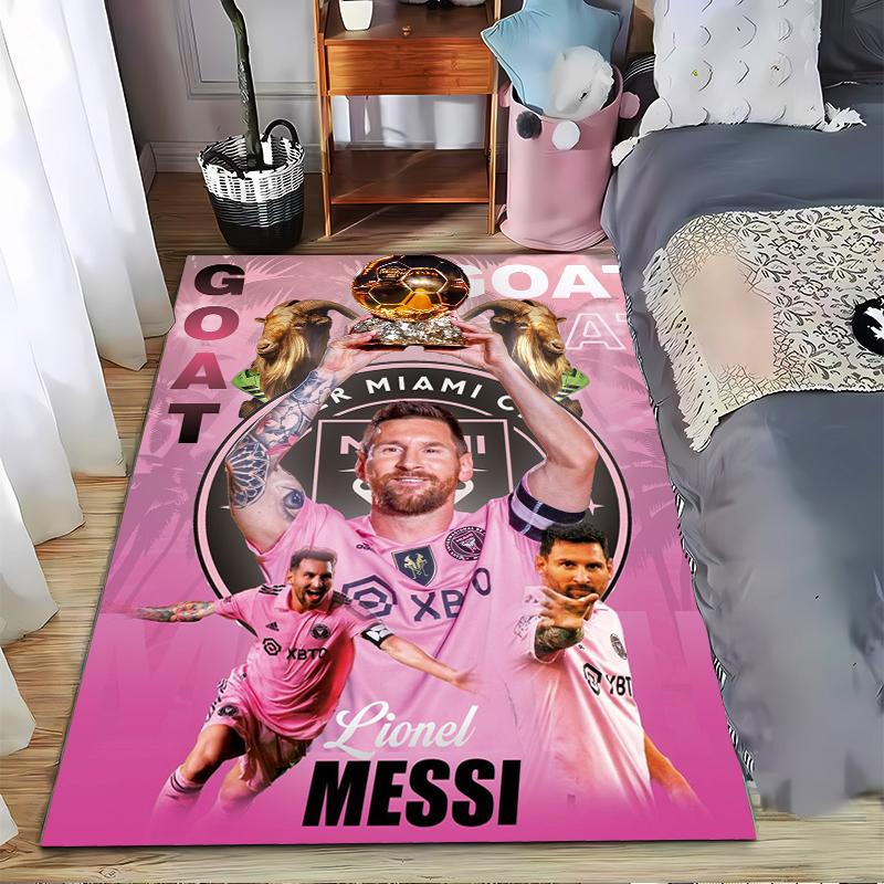 "Pink Messi Carpet" Designed Floor Mat, Suitable As a Non-slip Mat for the Living Room or Bedroom Sofa