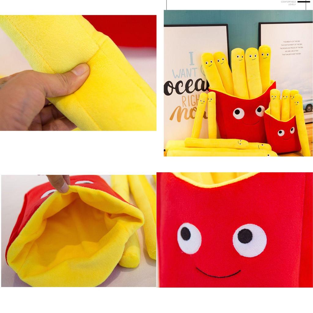 Adorable And Comfortably Plush Cute French Fries Stuffed Toy And Pizza Cushion