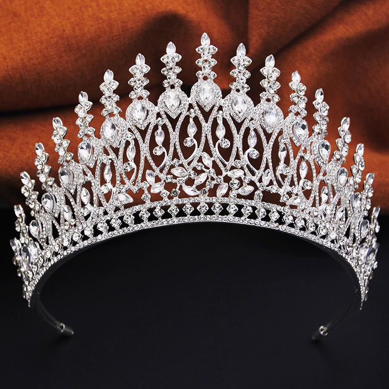 Royal Queen Crown Big Diadem Bride Tiaras and Crowns for Women Wedding Dress Crown Hair Zircon Princess Birthday Headdress