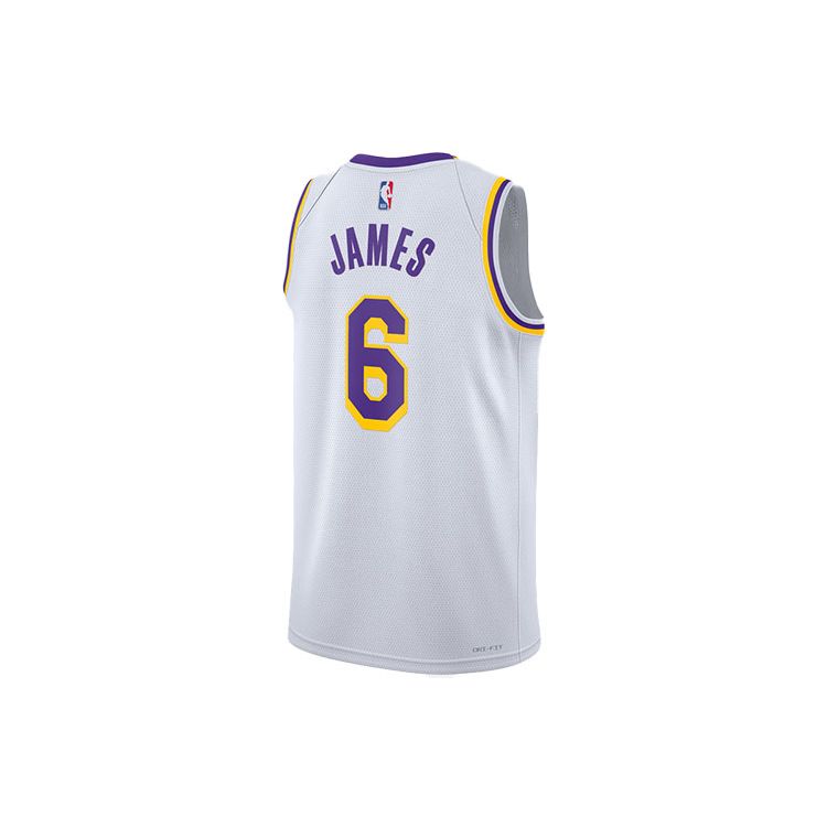 Nike NBA Tréninkové tílko Fanouškovská edice 20 - LA Lakers James Ne. 6 Pánské topy Bílé CW3595-103