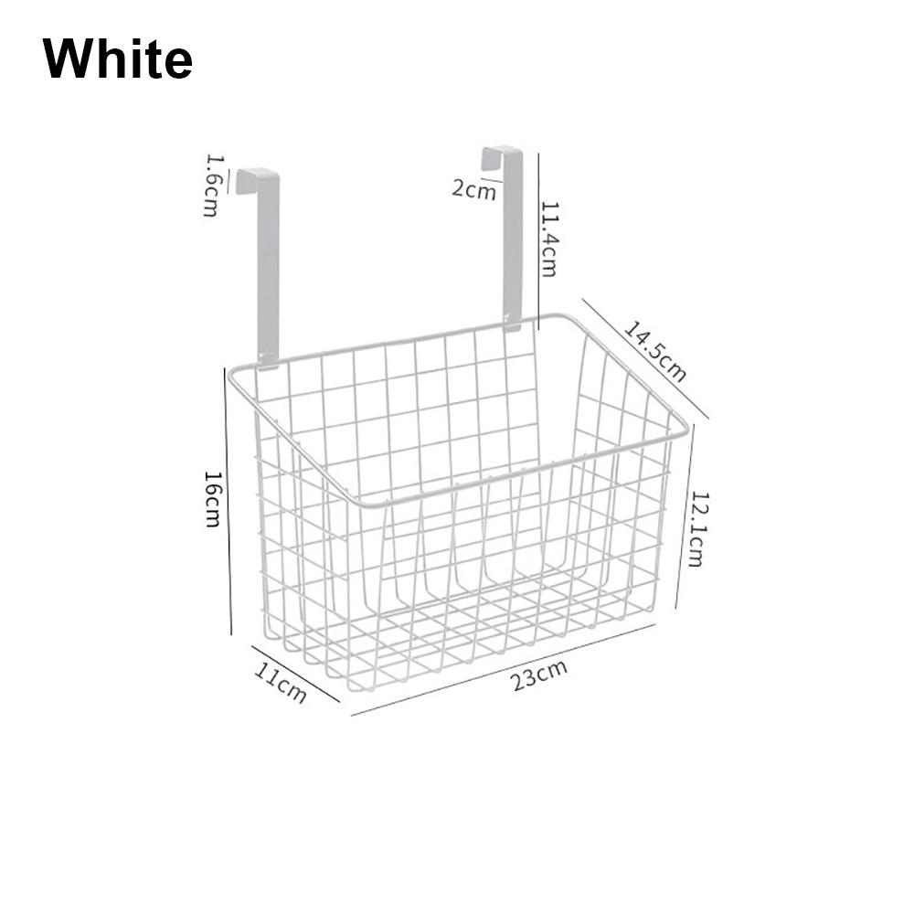 

1Pcs Black White Door Back Hanging Basket Hanging Bathroom Cabinet Rack Seasoning Bottle White