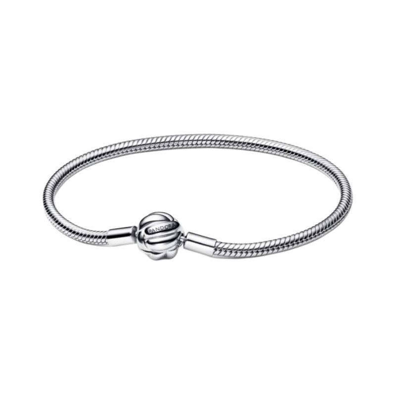 Pandora Concentric knot snake bone good luck 925 silver bracelet women s silver 592422C00 серебряный