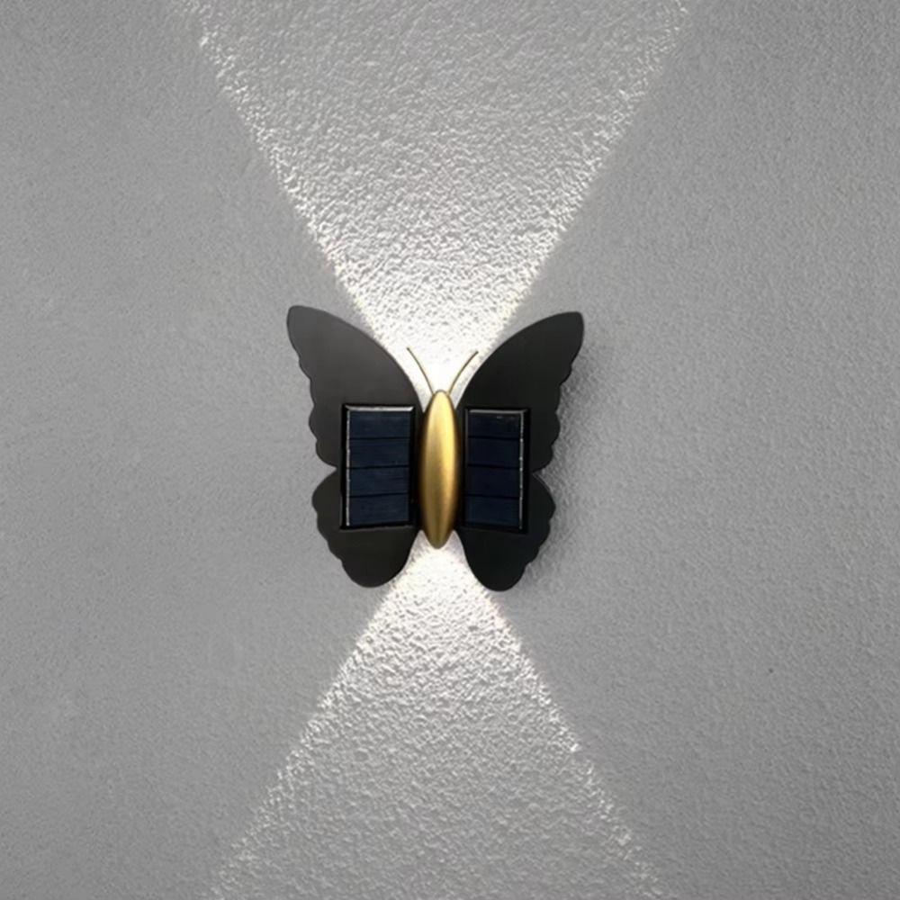 Butterfly Shaped Butterfly Solar Wall Light Auto On/Off Solar Powered LED Induction Lamp Automatic Operation Motion Sensor