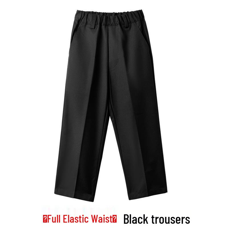 Calças de Uniforme Escolar Infantil: Preto, Branco, Azul Escuro para Meninos, Alunos do Ensino Fundamental