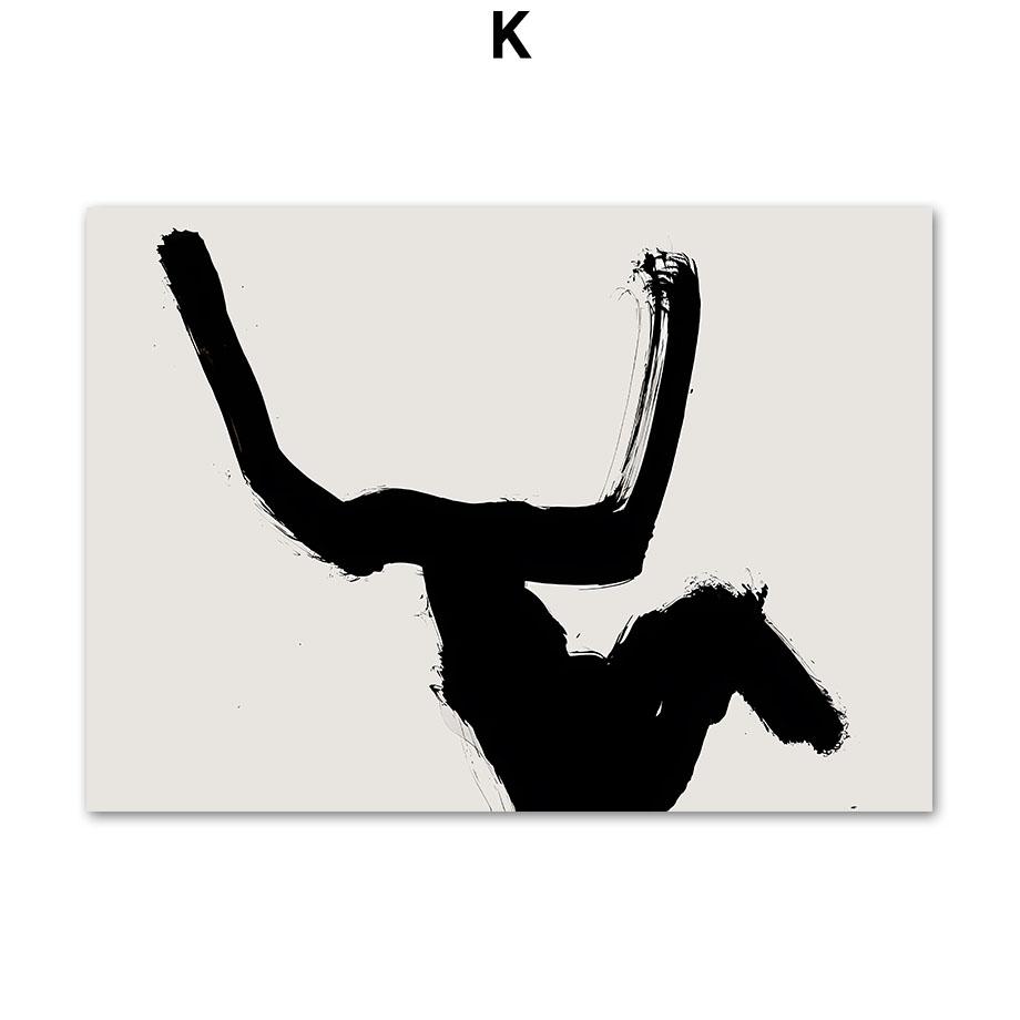 Abstract Bohemian Line Woman Leaf Vase Flower Mid Century Posters Canvas Painting Wall Art Print Picture Living Room Home Decor