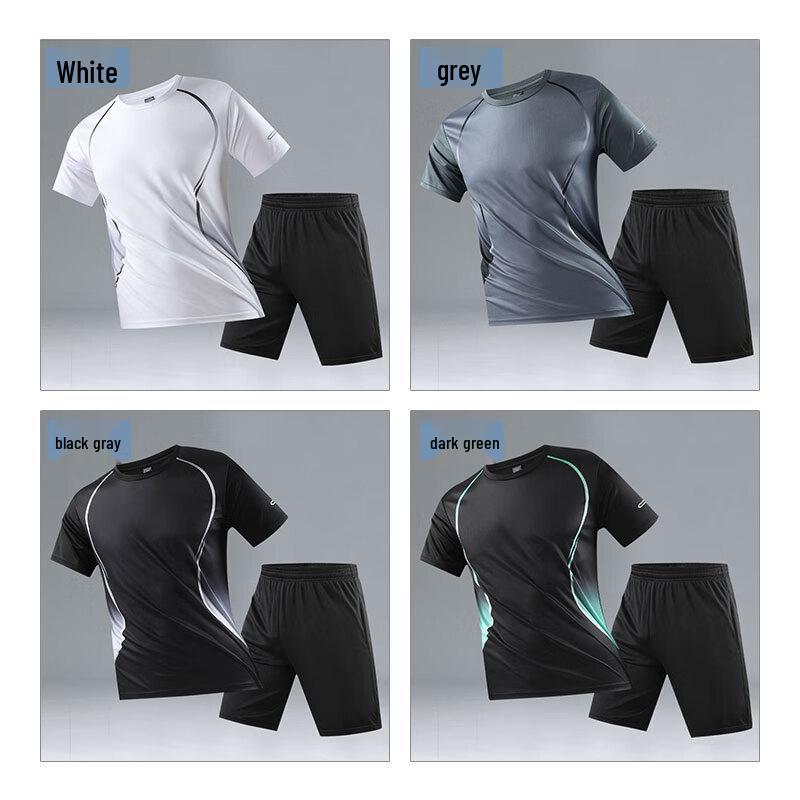 ROMON Men's Summer Quick-Dry T-Shirt & Shorts Set