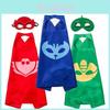 Noblekids Pj Masken Kostüm mit buntem Umhang und Maske für Kinder Halloween Spaß