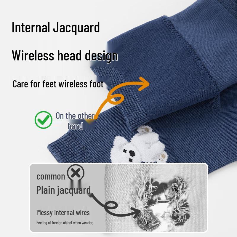 Jingdong Joybuy Bawełniane Skarpety Dziecięce 5 Par do Połowy Łydki
