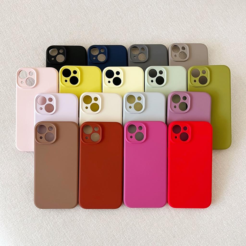 For IPhone 17 Promax Phone Case for Apple 16 Liquid Silicone 14 Simple Solid Color 13 Anti Drop Protective Cover