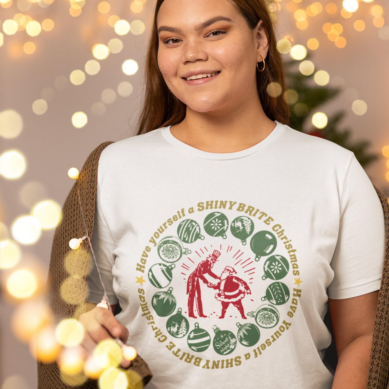 Shiny Brite T shirt/Vintage Christmas/Kitschy Ornaments/Holiday gift/Retro Christmas Tee/Retro Christmas/Christmas gift idea/Holiday apparel 2XL