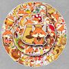 50 Sheet Little Fox Autumn Animal Stickers - Waterproof Decorative Stationery In Storage Box.