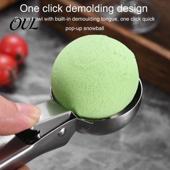 Effortless Food Portioning Tool Stainless Steel Ice Cream Scoop with Trigger, Easy Release Hard Durable Prep Dough Scooper, Professional Kitchen