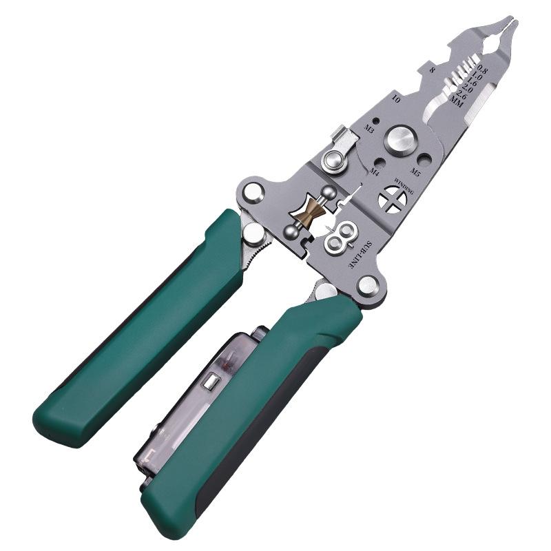 Multifunctional Wire Stripper with Electrical Test Pen Foldable Cable Cutter Crimper Tool, Electrical Folding Pliers for Cuttin.