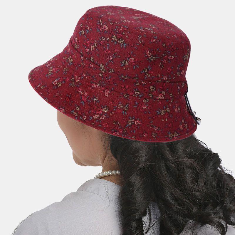 Elderly Women Sun Hat With Adjustable Brim For Spring Fall Sun Protection Cotton Fabric