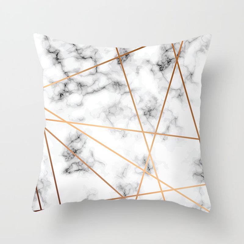 Ins Marble Geometric Print Square Pillow Cover Sofa Cushion Cover