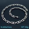 Trendy Stainless Steel Figaro Chain Bracelet & Necklace Set - Simple, Versatile Jewelry Accessory